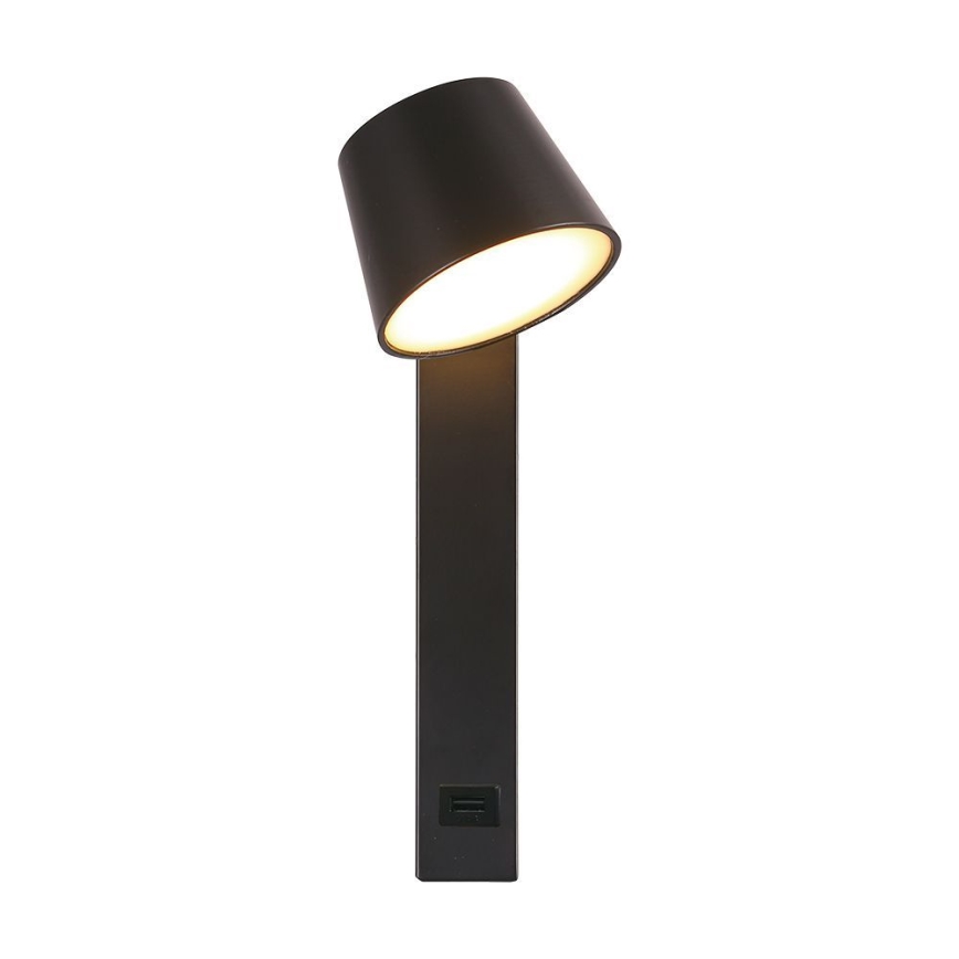 LED sieninis akcentinis šviestuvas su USB prievadu LED/8W/230V 3000K