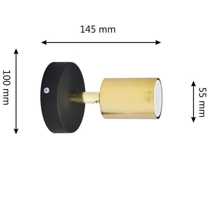 LED Sieninis akcentinis šviestuvas TUNE 1xGU10/4,8W/230V auksinis/juodas