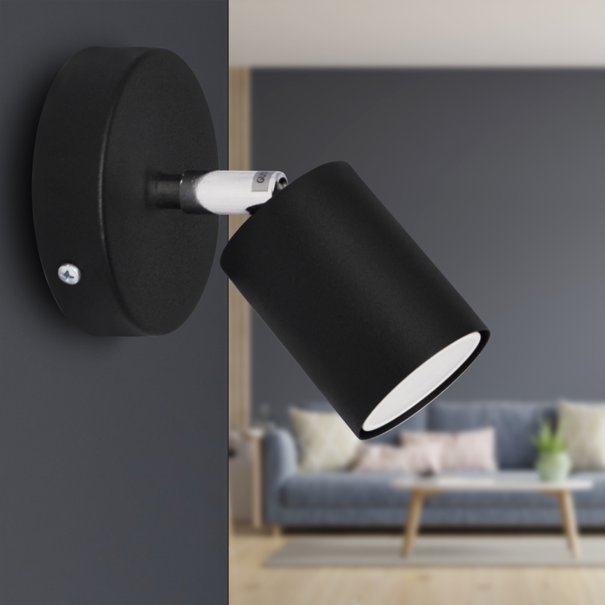 LED Sieninis akcentinis šviestuvas TUNE 1xGU10/4,8W/230V juodas