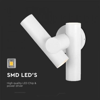 LED LED Lankstus lauko sieninis prožektorius 2xLED/3W/230V 3000K IP44 baltas