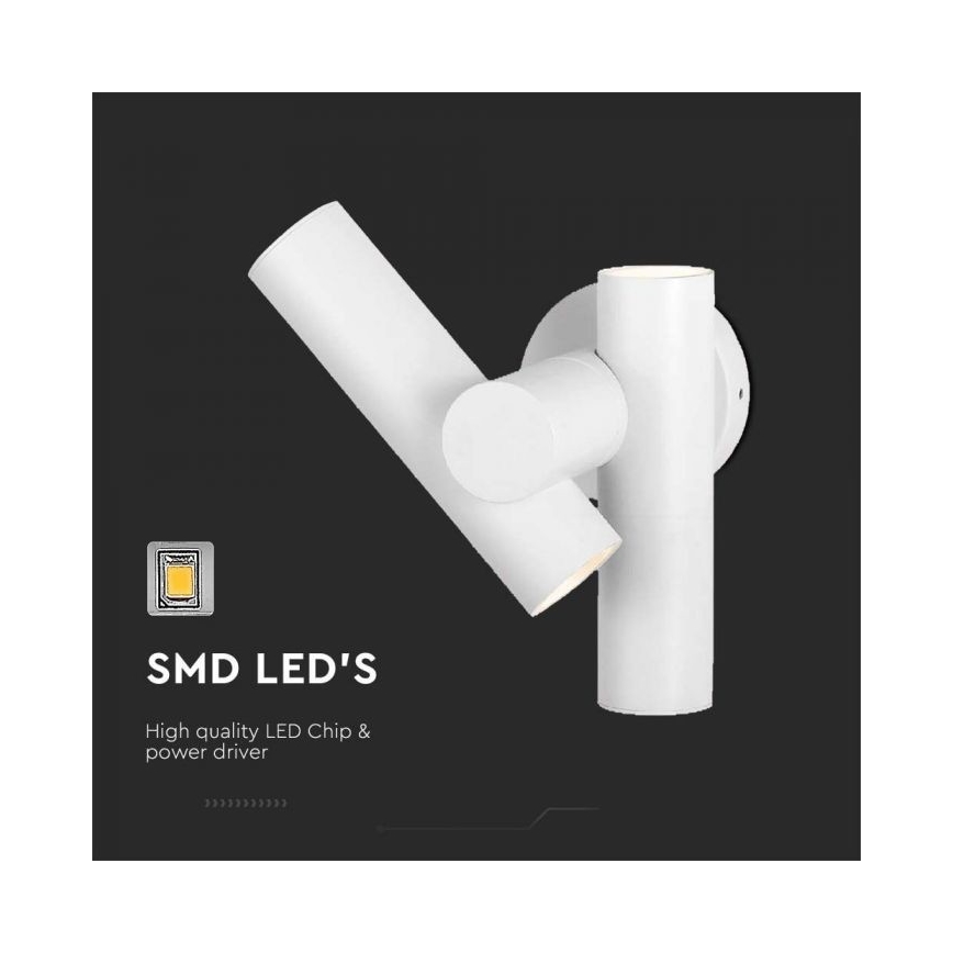 LED LED Lankstus lauko sieninis prožektorius 2xLED/3W/230V 3000K IP44 baltas