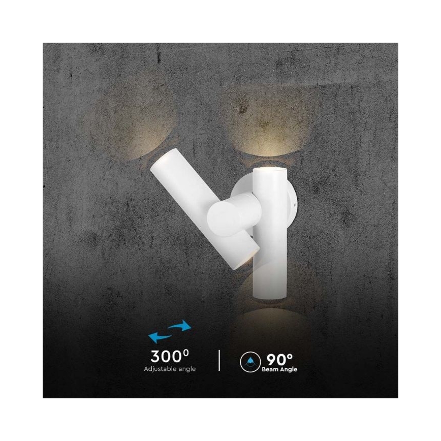 LED LED Lankstus lauko sieninis prožektorius 2xLED/3W/230V 3000K IP44 baltas