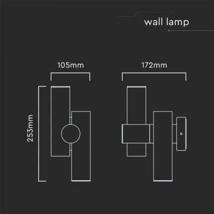 LED LED Lankstus lauko sieninis prožektorius 2xLED/3W/230V 3000K IP44 baltas