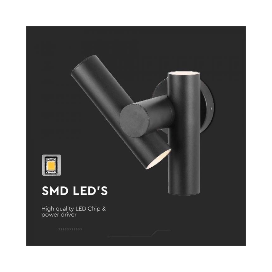 LED LED Lankstus lauko sieninis prožektorius 2xLED/3W/230V 3000K IP44 juodas