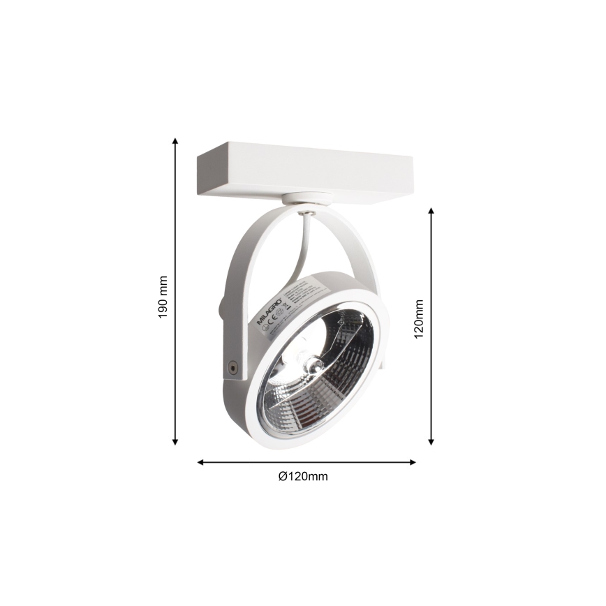 LED Sieninis kryptinis šviestuvas LUGAR 1xAR111 - GU10/25W/230V