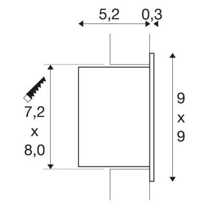 LED Sieninis laiptinės šviestuvas FRAME CURVE LED/3,1W/230V