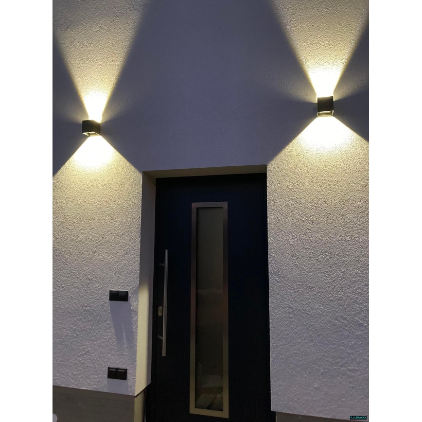 LED Sieninis lauko šviestuvas 2xLED/3W/230V IP54 antracitas