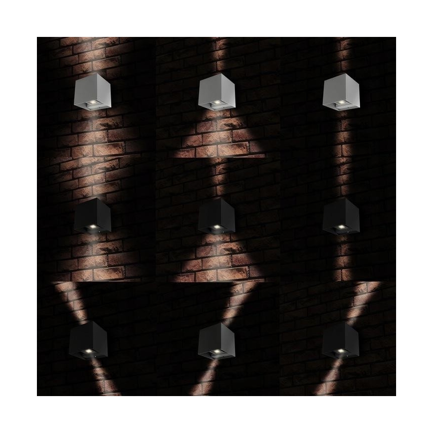 LED Sieninis lauko šviestuvas 2xLED/3W/230V IP54 antracitas