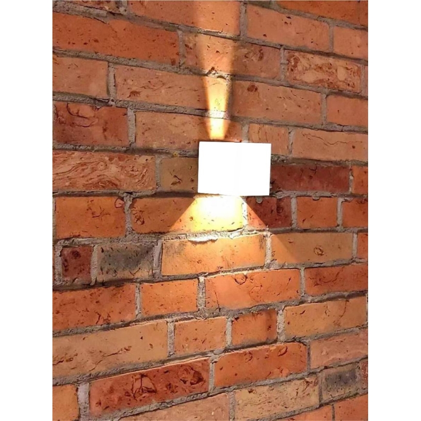LED Sieninis lauko šviestuvas 2xLED/3W/230V IP54 baltas