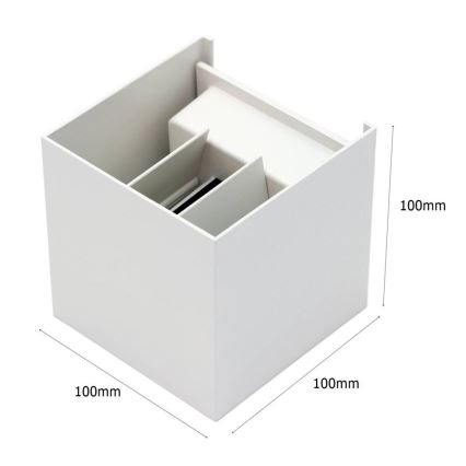 LED Sieninis lauko šviestuvas 2xLED/3W/230V IP54 baltas