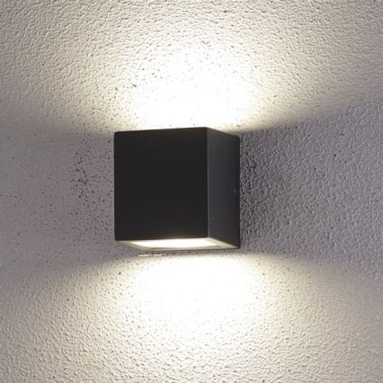LED sieninis lauko šviestuvas 2xLED/5W/230V 4000K IP54 juoda