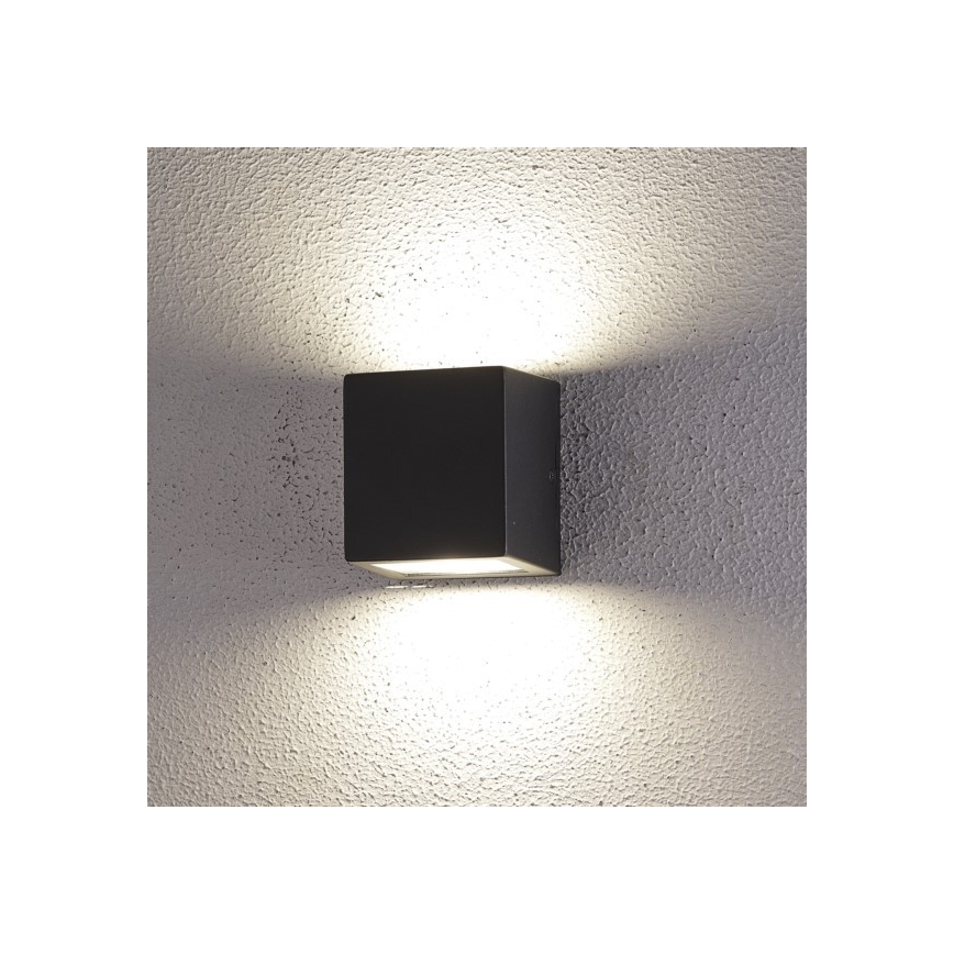 LED sieninis lauko šviestuvas 2xLED/5W/230V 4000K IP54 juoda