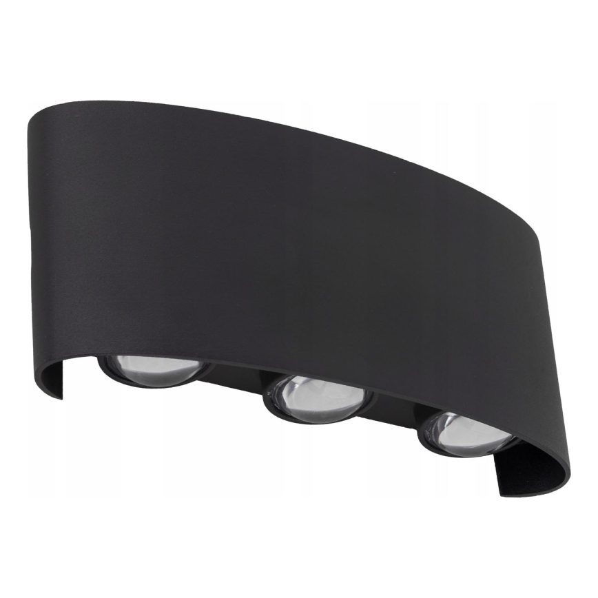 LED sieninis lauko šviestuvas ARROW 6xLED/1W/230V IP54 juoda