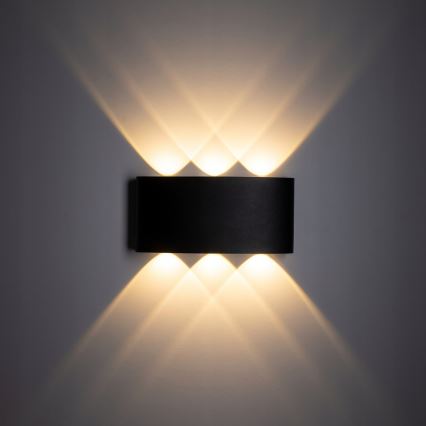 LED sieninis lauko šviestuvas ARROW 6xLED/1W/230V IP54 juoda