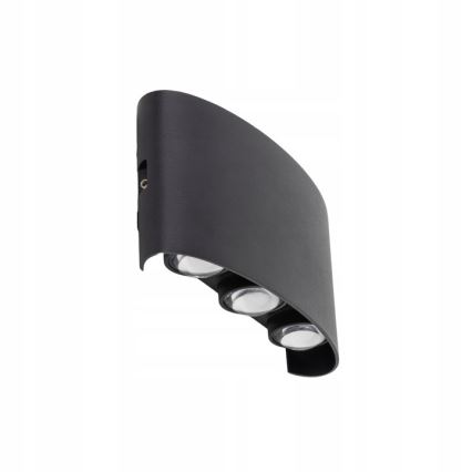 LED sieninis lauko šviestuvas ARROW 6xLED/1W/230V IP54 juoda