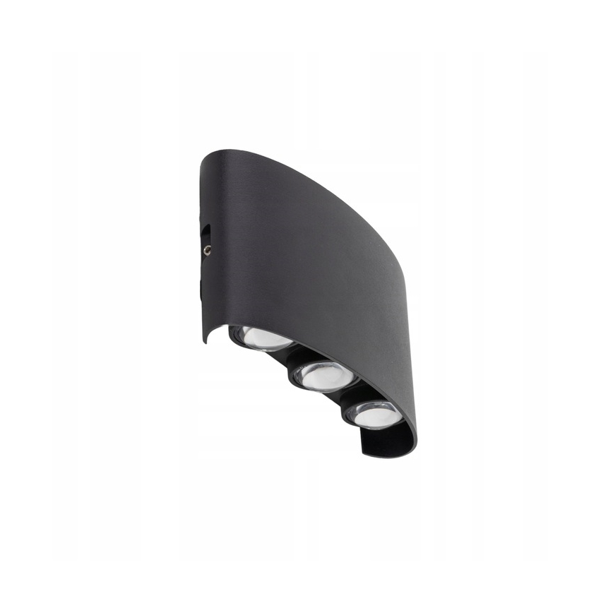 LED sieninis lauko šviestuvas ARROW 6xLED/1W/230V IP54 juoda