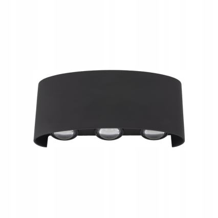LED sieninis lauko šviestuvas ARROW 6xLED/1W/230V IP54 juoda