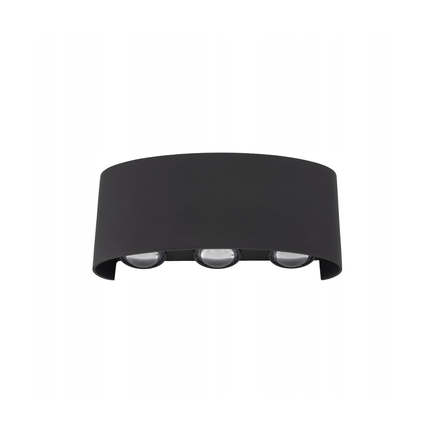 LED sieninis lauko šviestuvas ARROW 6xLED/1W/230V IP54 juoda