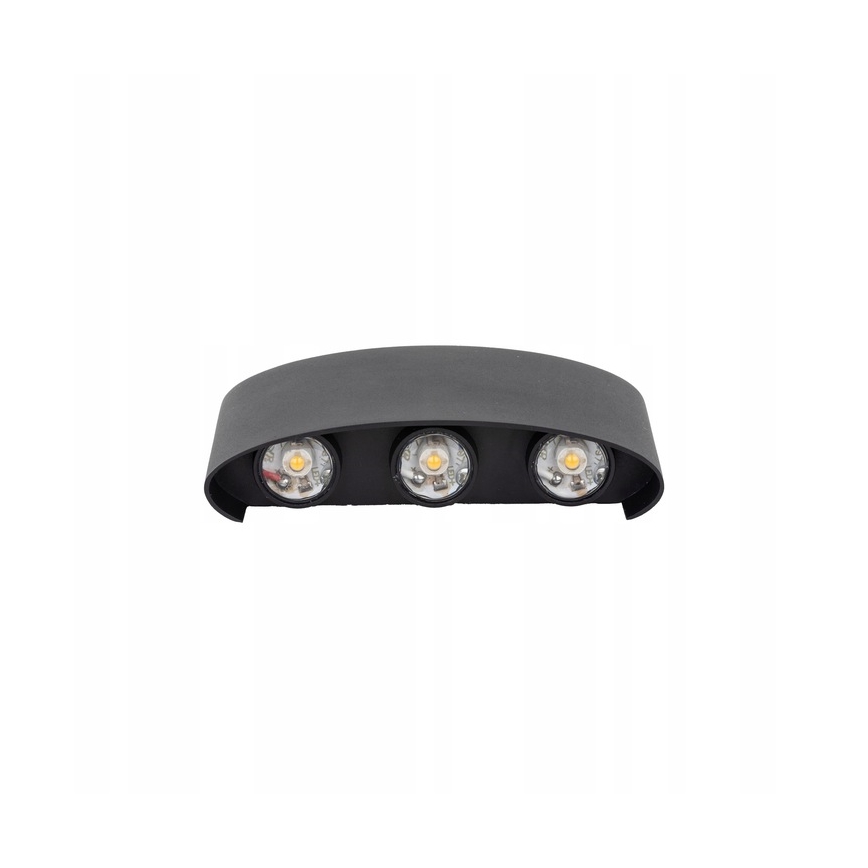 LED sieninis lauko šviestuvas ARROW 6xLED/1W/230V IP54 juoda