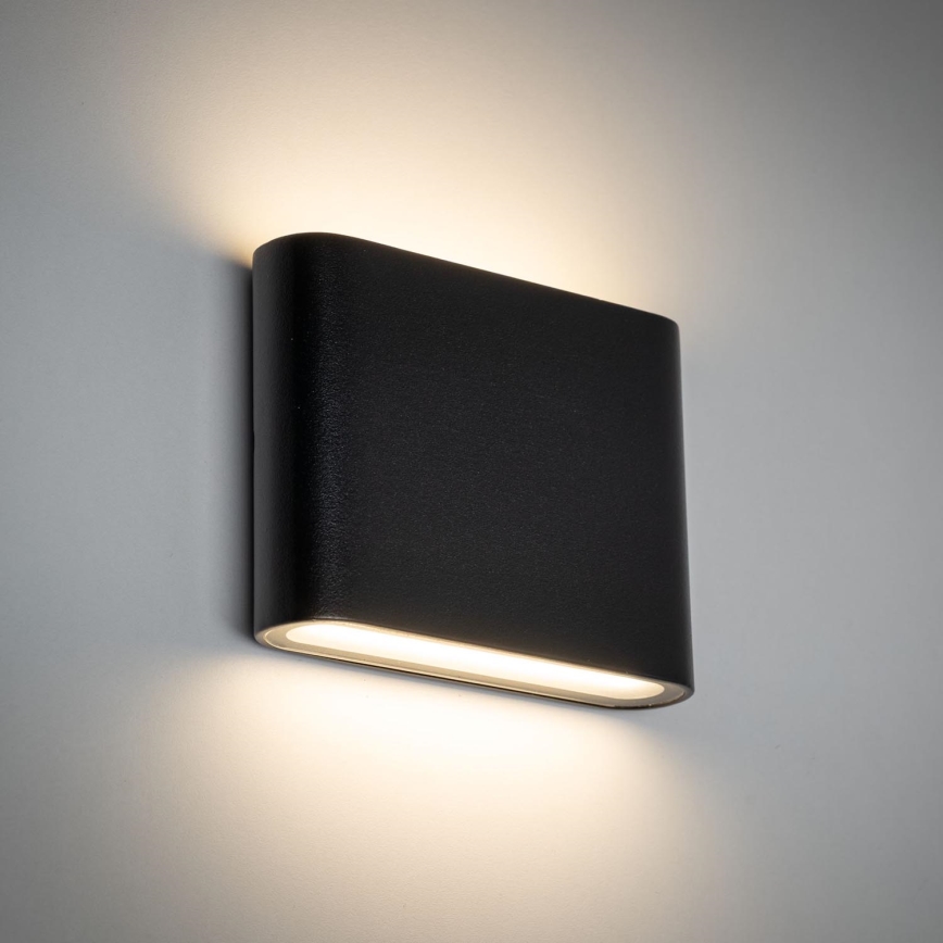 LED sieninis lauko šviestuvas ARWENA 2xLED/3W/230V IP54 juoda