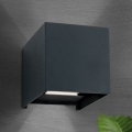 LED sieninis lauko šviestuvas CUBE 2xLED/3W/230V IP54 antracitas
