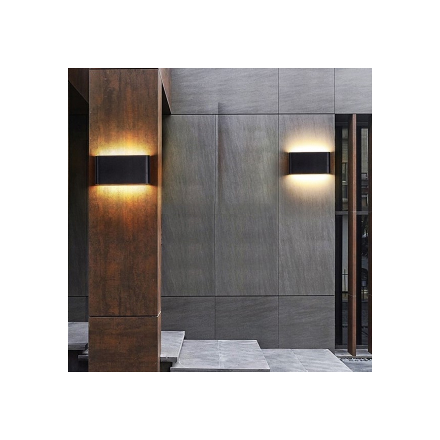 LED sieninis lauko šviestuvas FLOW 2xLED/6W/230V IP54 3000K juoda