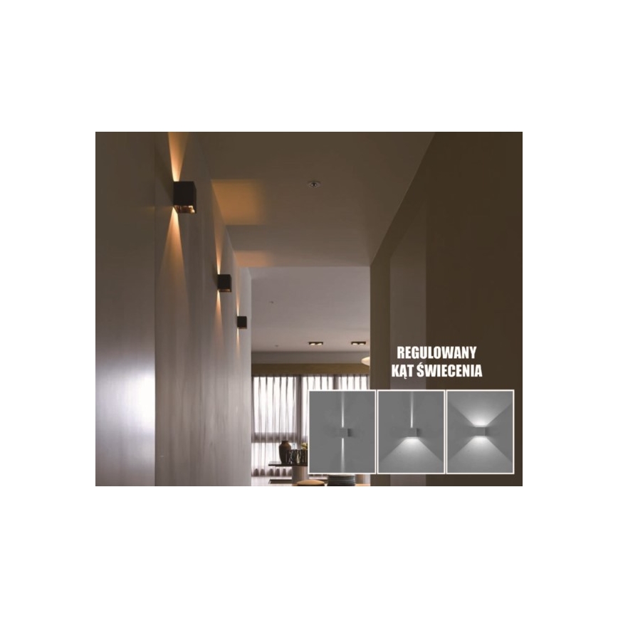 LED sieninis lauko šviestuvas KREON 2xLED/3W/230V IP54 4000K juoda