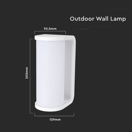 LED sieninis lauko šviestuvas LED/12W/230V 3000/4200/6500K IP65 balta