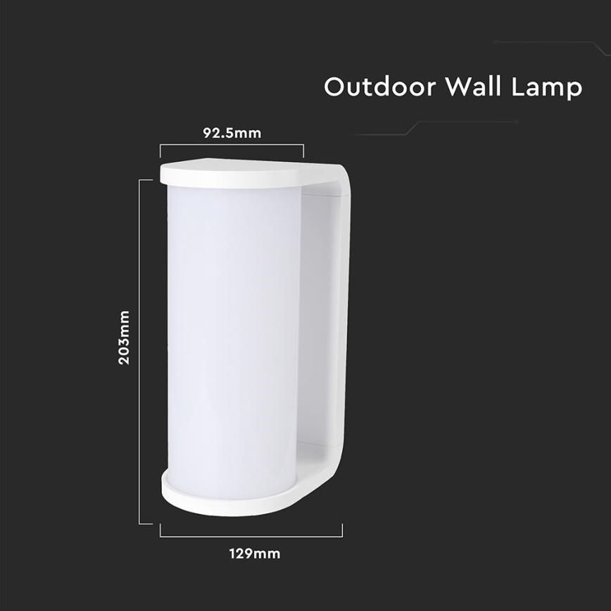 LED sieninis lauko šviestuvas LED/12W/230V 3000/4200/6500K IP65 balta