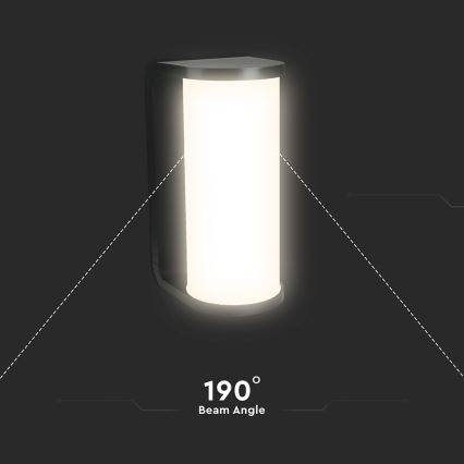 LED sieninis lauko šviestuvas LED/12W/230V 3000/4200/6500K IP65 juoda