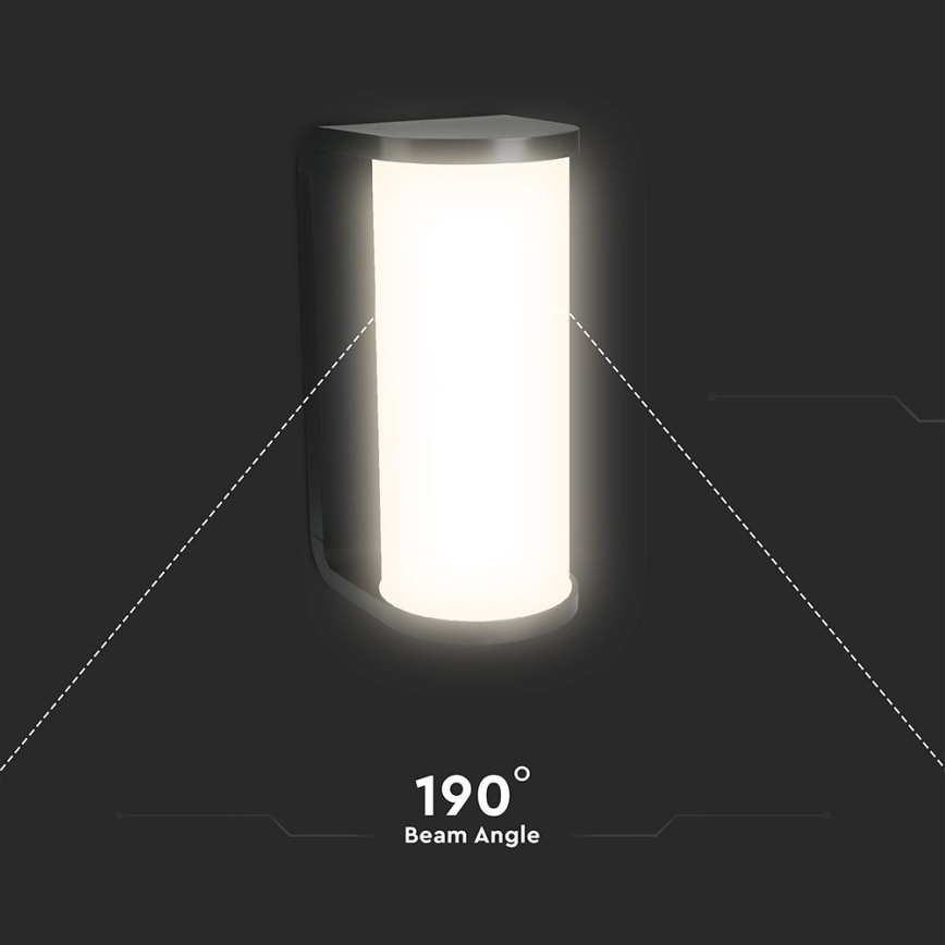 LED sieninis lauko šviestuvas LED/12W/230V 3000/4200/6500K IP65 juoda