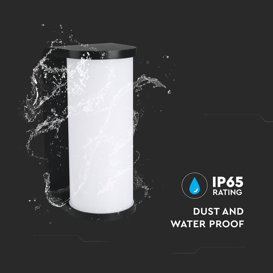 LED sieninis lauko šviestuvas LED/12W/230V 3000/4200/6500K IP65 juoda