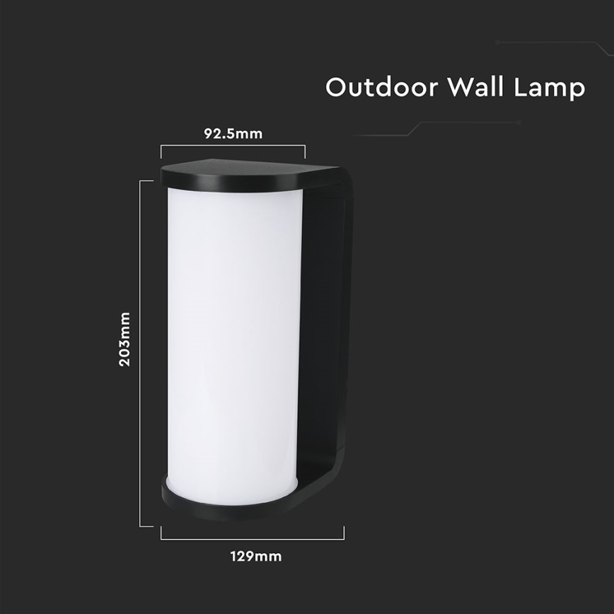 LED sieninis lauko šviestuvas LED/12W/230V 3000/4200/6500K IP65 juoda