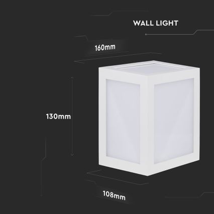 LED sieninis lauko šviestuvas LED/12W/230V IP65 4000K balta
