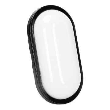 LED sieninis lauko šviestuvas LED/15W/230V 6500K juoda IP65