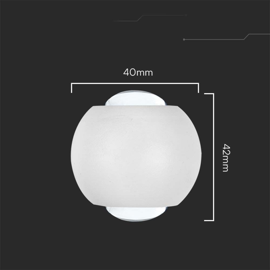 LED sieninis lauko šviestuvas LED/2W/230V 3000K IP54 balta