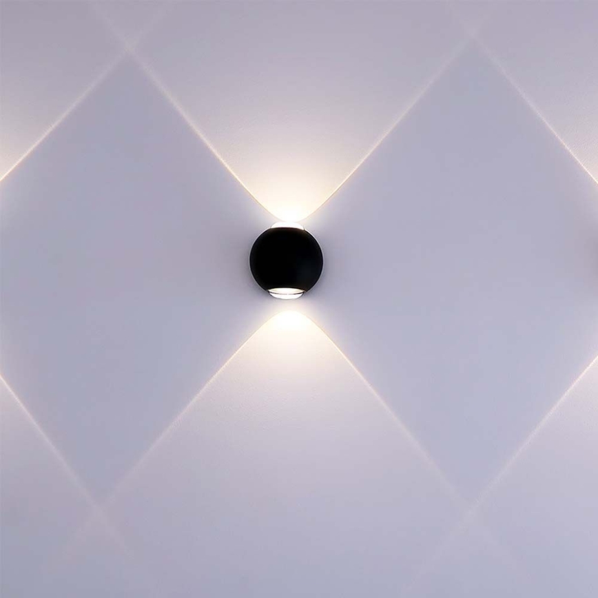 LED sieninis lauko šviestuvas LED/2W/230V 3000K IP54 juoda