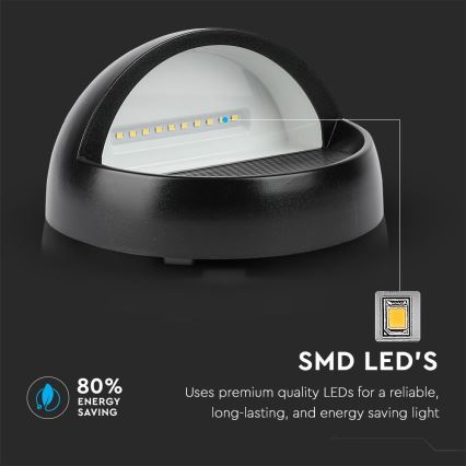 LED sieninis lauko šviestuvas LED/3W/230V 4000K IP65 juoda