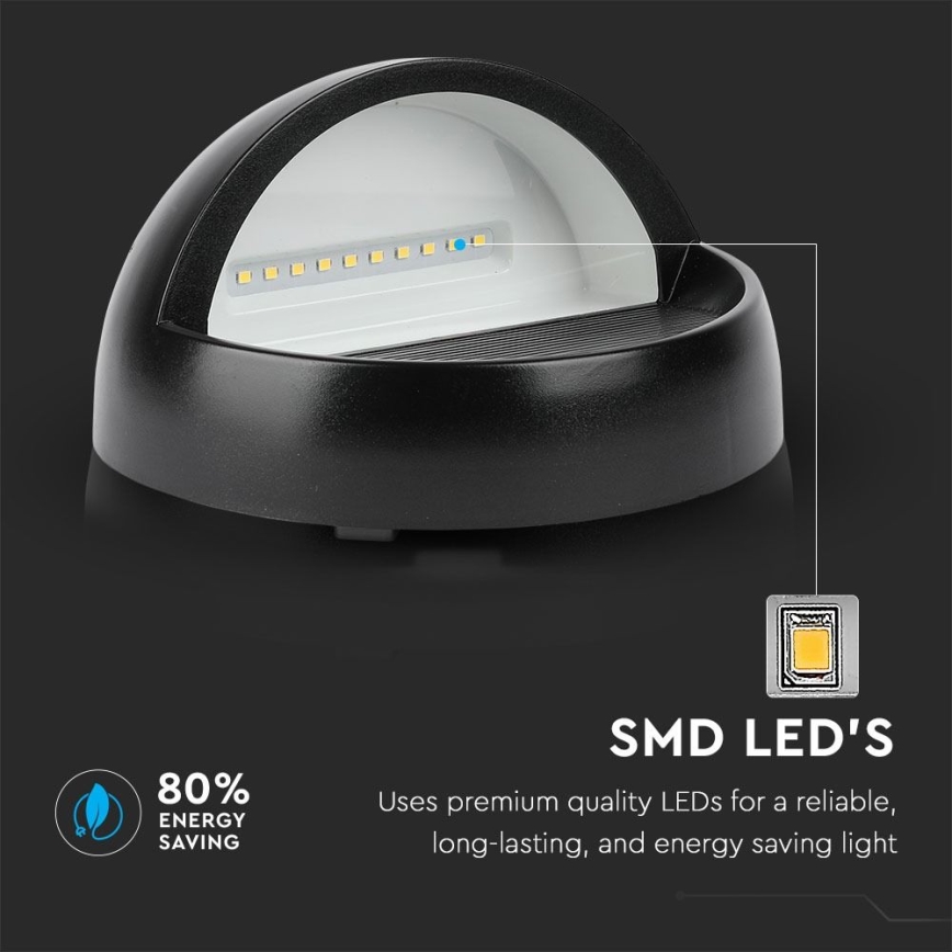LED sieninis lauko šviestuvas LED/3W/230V 4000K IP65 juoda