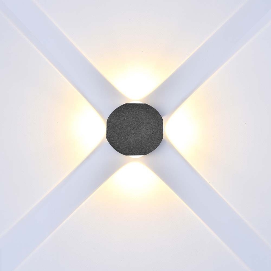 LED sieninis lauko šviestuvas LED/4W/230V 3000K IP54 juoda