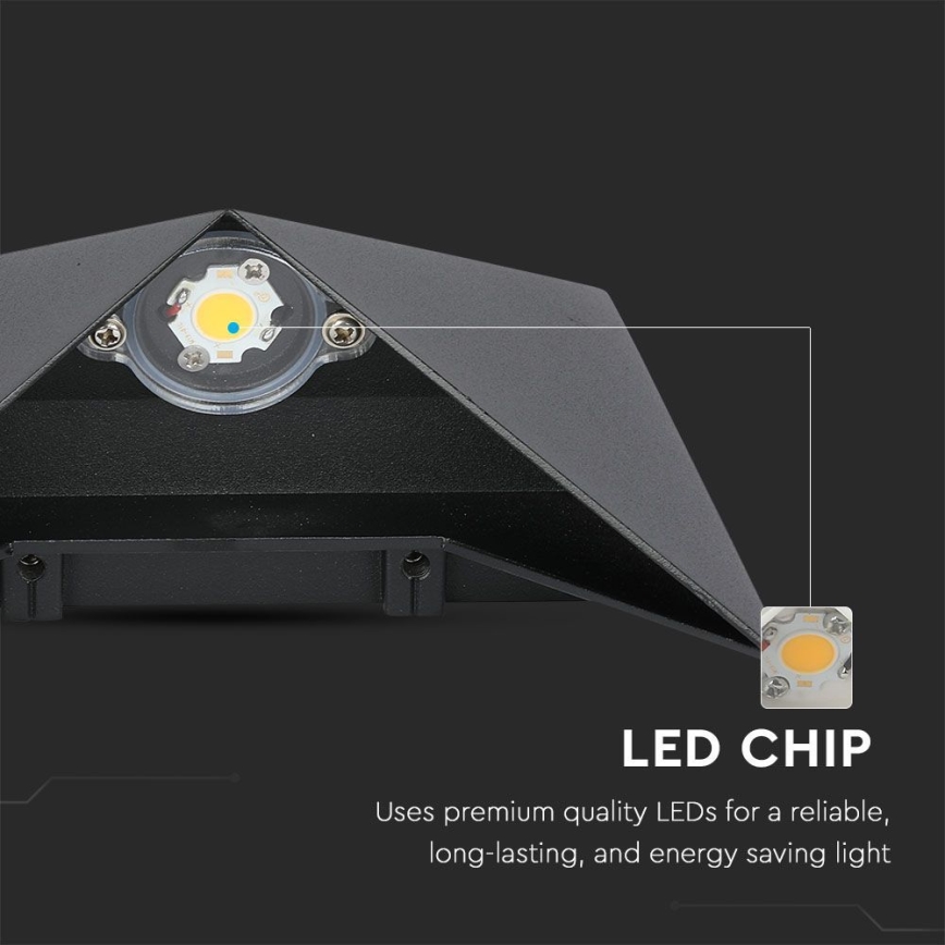 LED sieninis lauko šviestuvas LED/5W/230V 3000K IP65 juoda