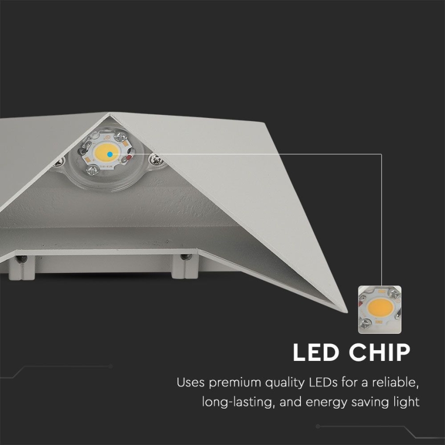 LED sieninis lauko šviestuvas LED/5W/230V 3000K IP65 pilka