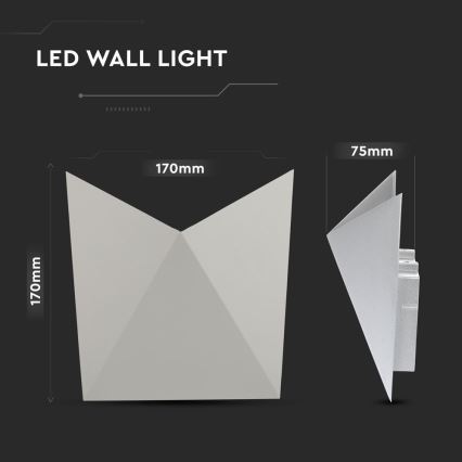 LED sieninis lauko šviestuvas LED/5W/230V 3000K IP65 pilka