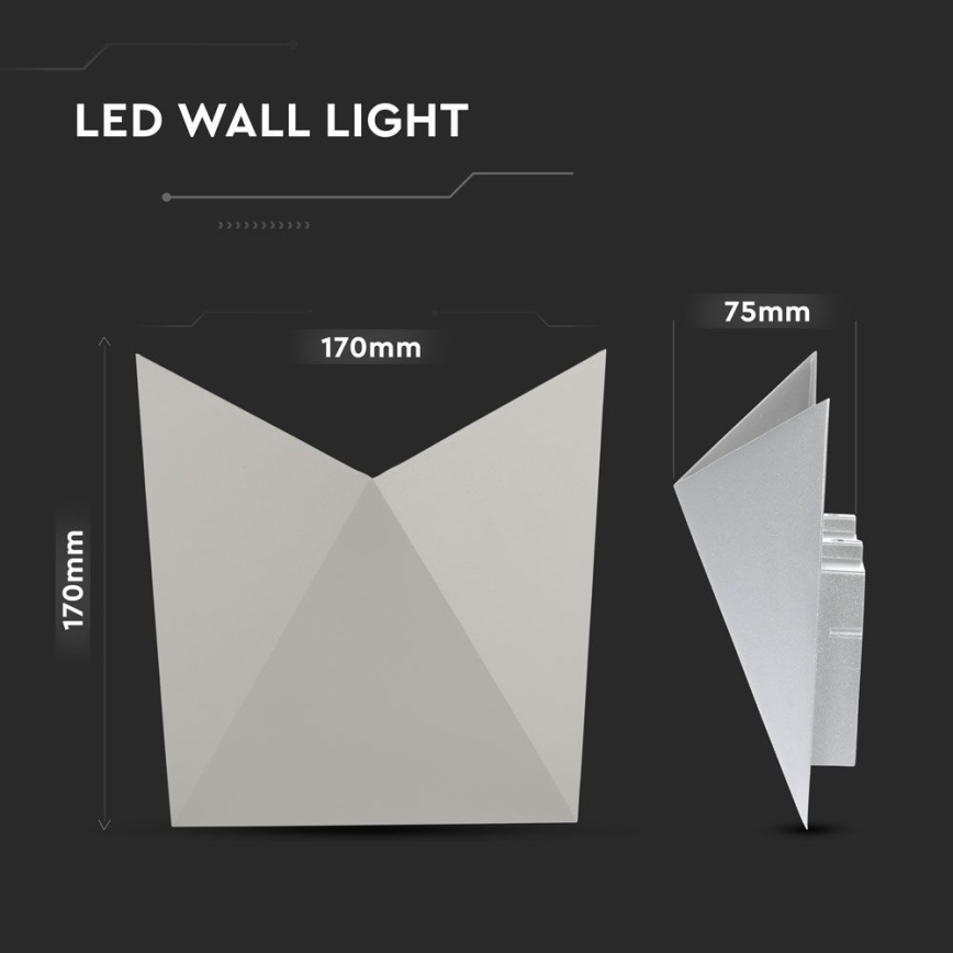 LED sieninis lauko šviestuvas LED/5W/230V 3000K IP65 pilka