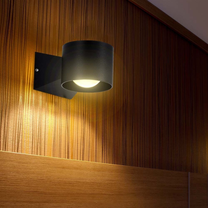 LED sieninis lauko šviestuvas LED/5W/230V 4000K IP65 juoda