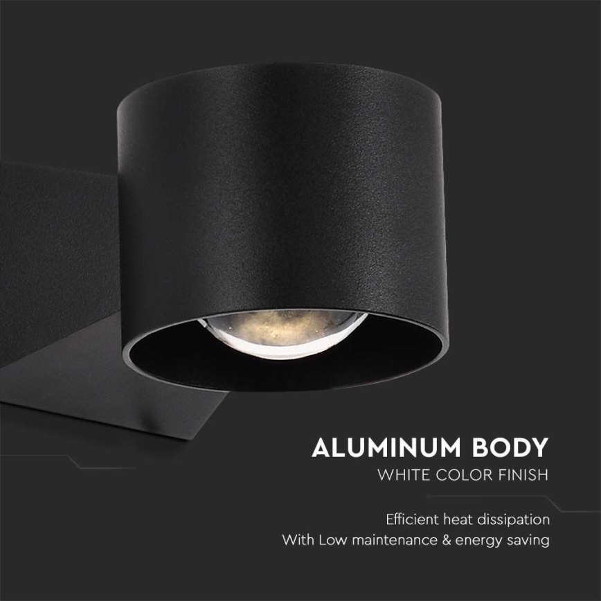 LED sieninis lauko šviestuvas LED/5W/230V 4000K IP65 juoda