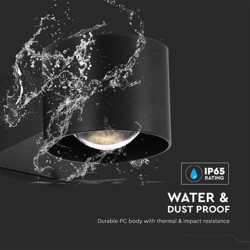 LED sieninis lauko šviestuvas LED/5W/230V 4000K IP65 juoda