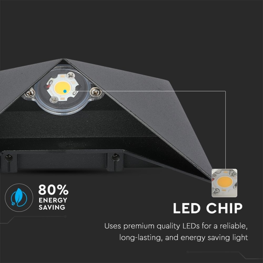 LED sieninis lauko šviestuvas LED/5W/230V 4000K IP65 juoda