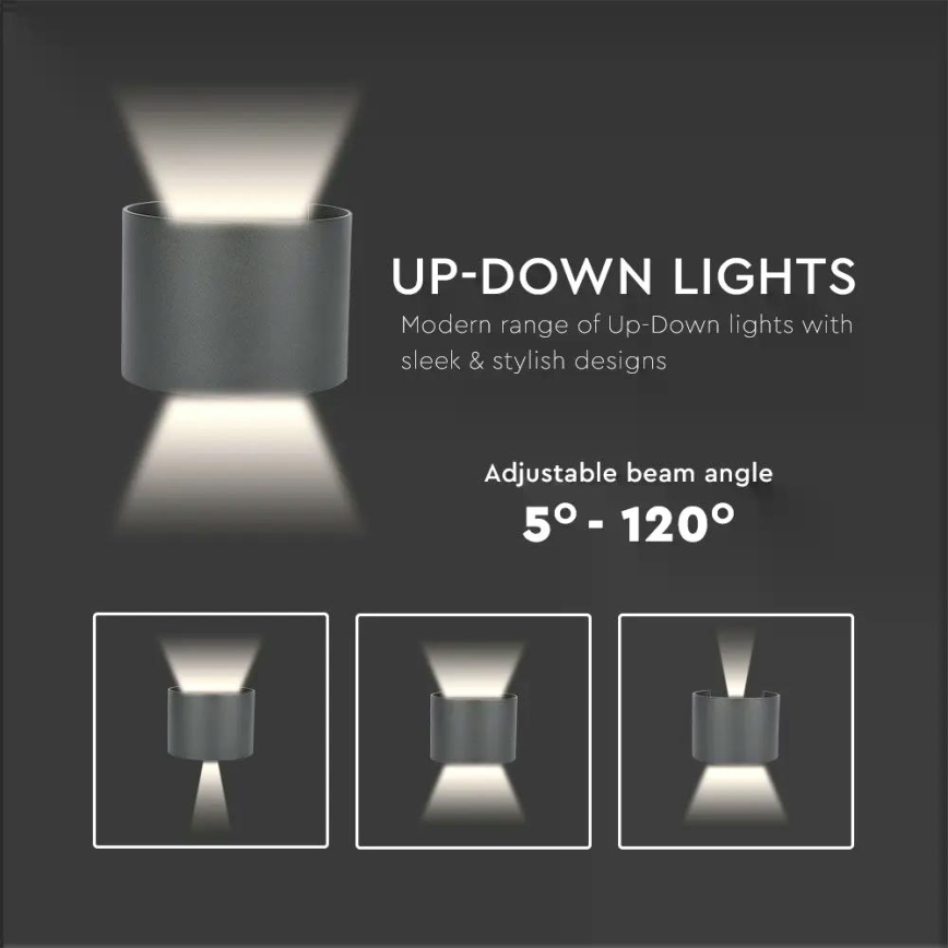 LED Sieninis lauko šviestuvas LED/6W/230V 3000K IP65 juodas