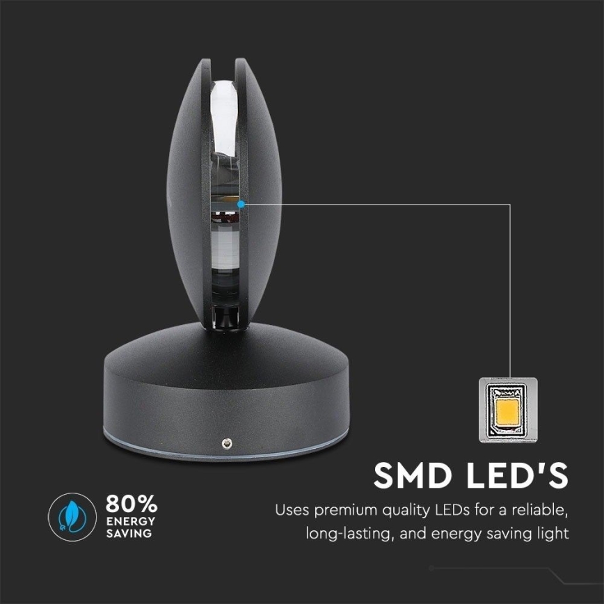 LED Lankstus lauko sieninis šviestuvas  LED/7W/230V 4000K IP65 juoda